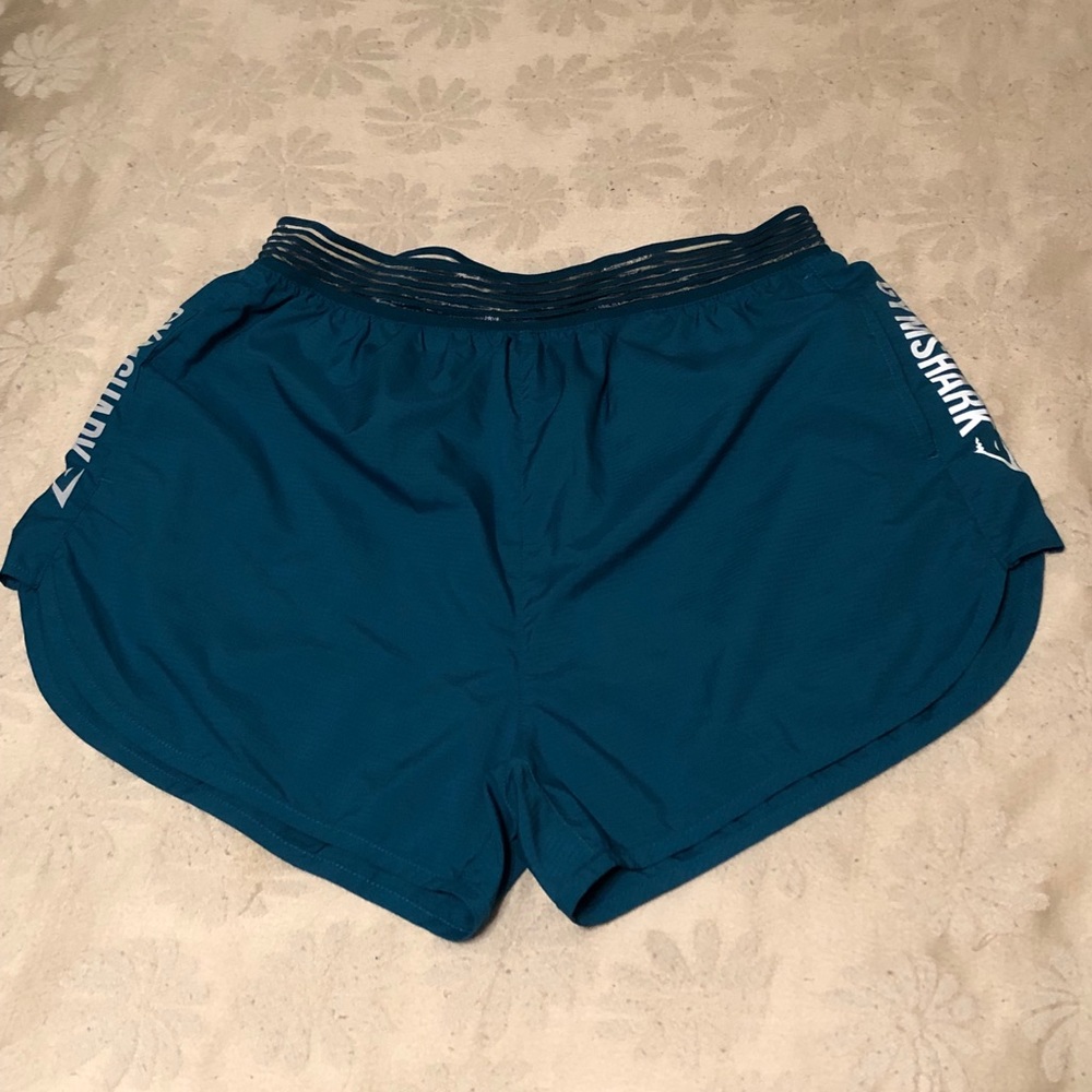 Gymshark deep teal running shorts